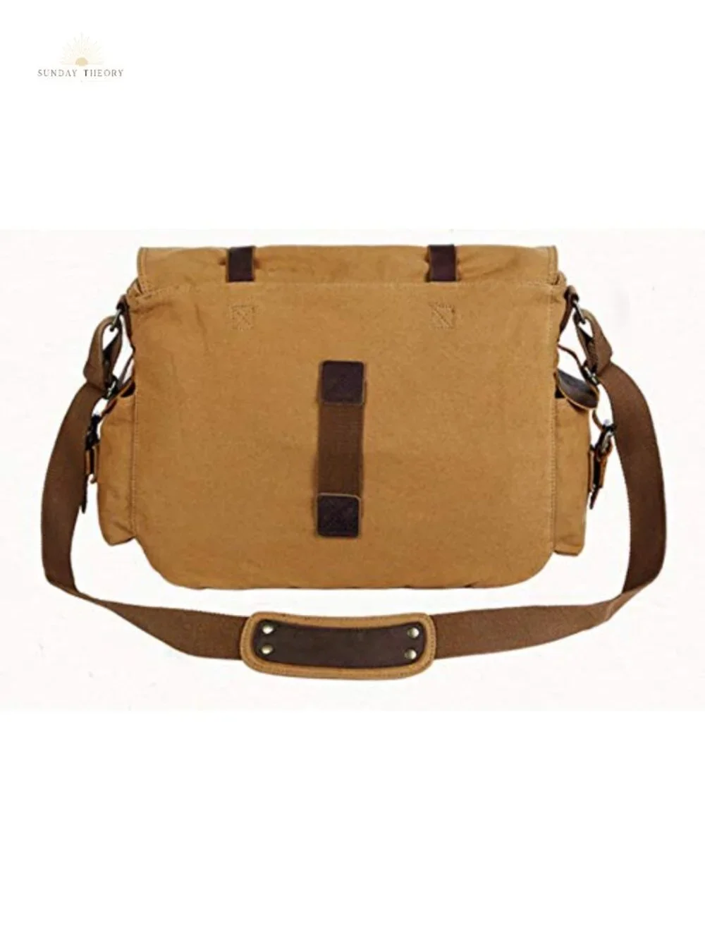Vintage Military Leather Canvas Laptop Messenger Bag 13